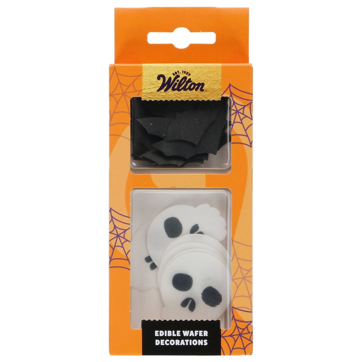 Wilton Edible Wafer Decorations Bats and Skull set/18