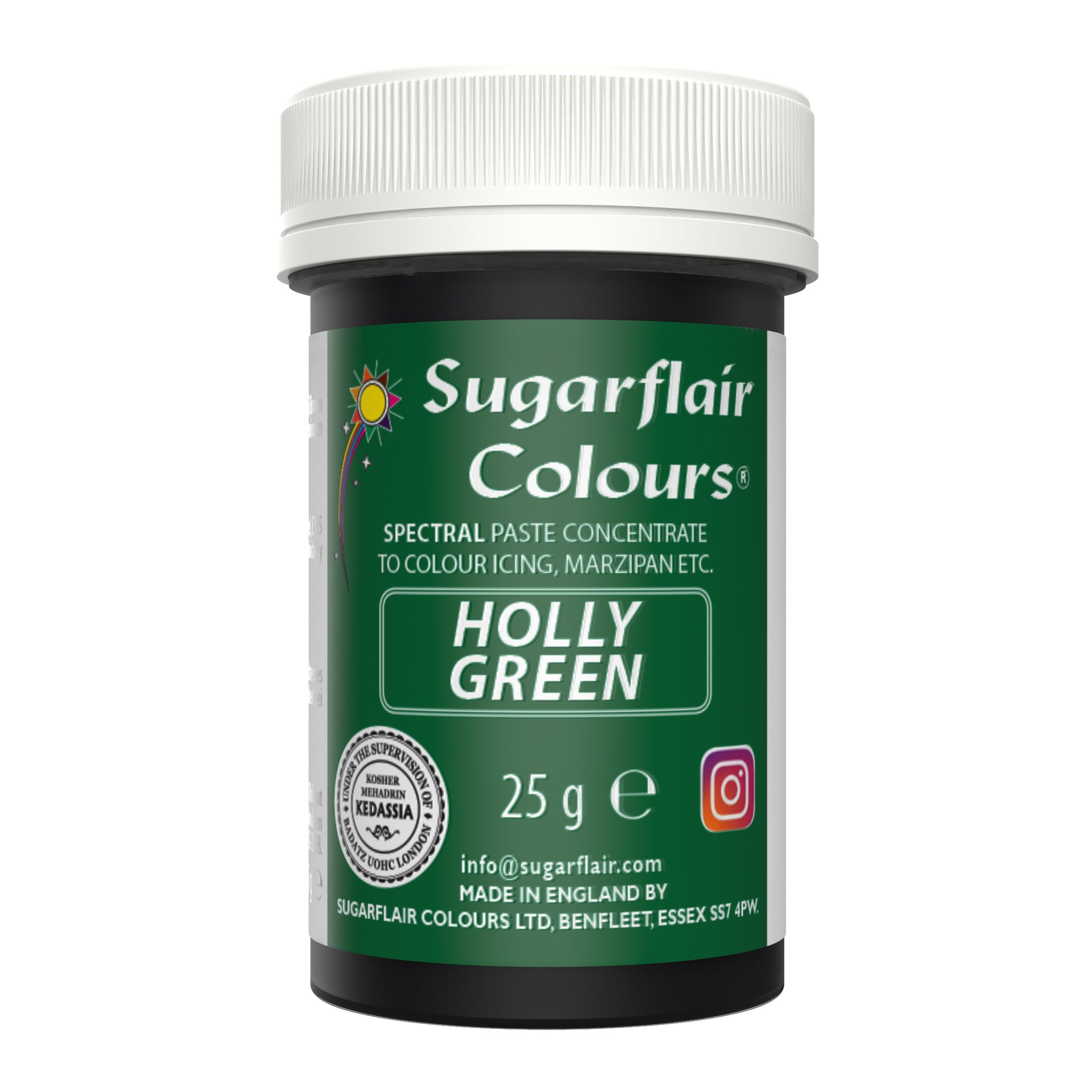 Sugarflair Paste Colour Holly Green 25g