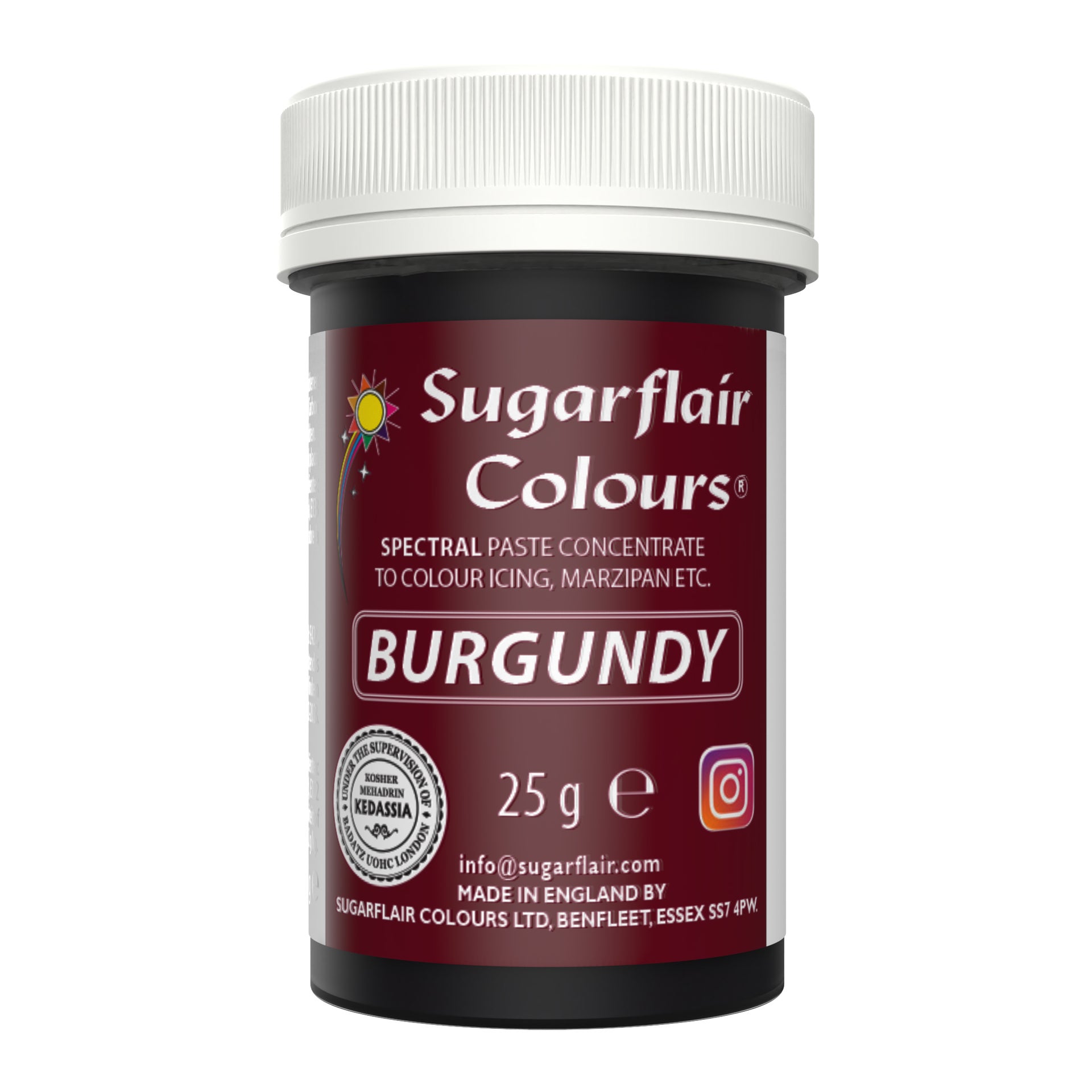 Sugarflair Paste Colour Burgundy 25g