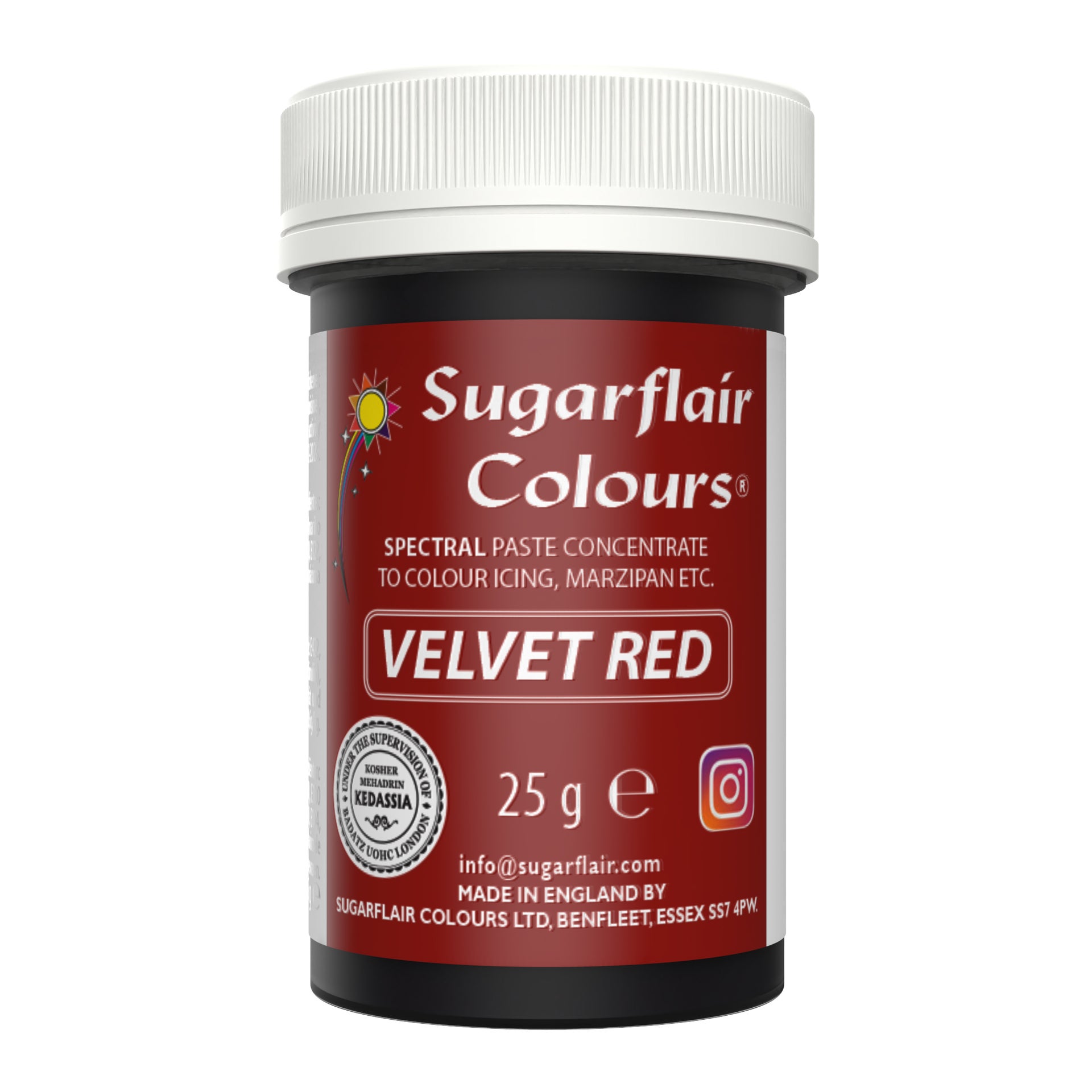 Sugarflair Paste Colour Velvet Red 25g