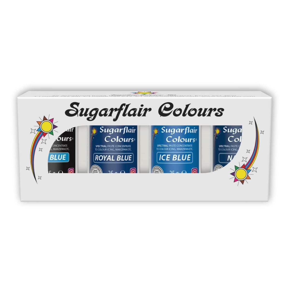 Sugarflair Paste Colour Blue Set/4