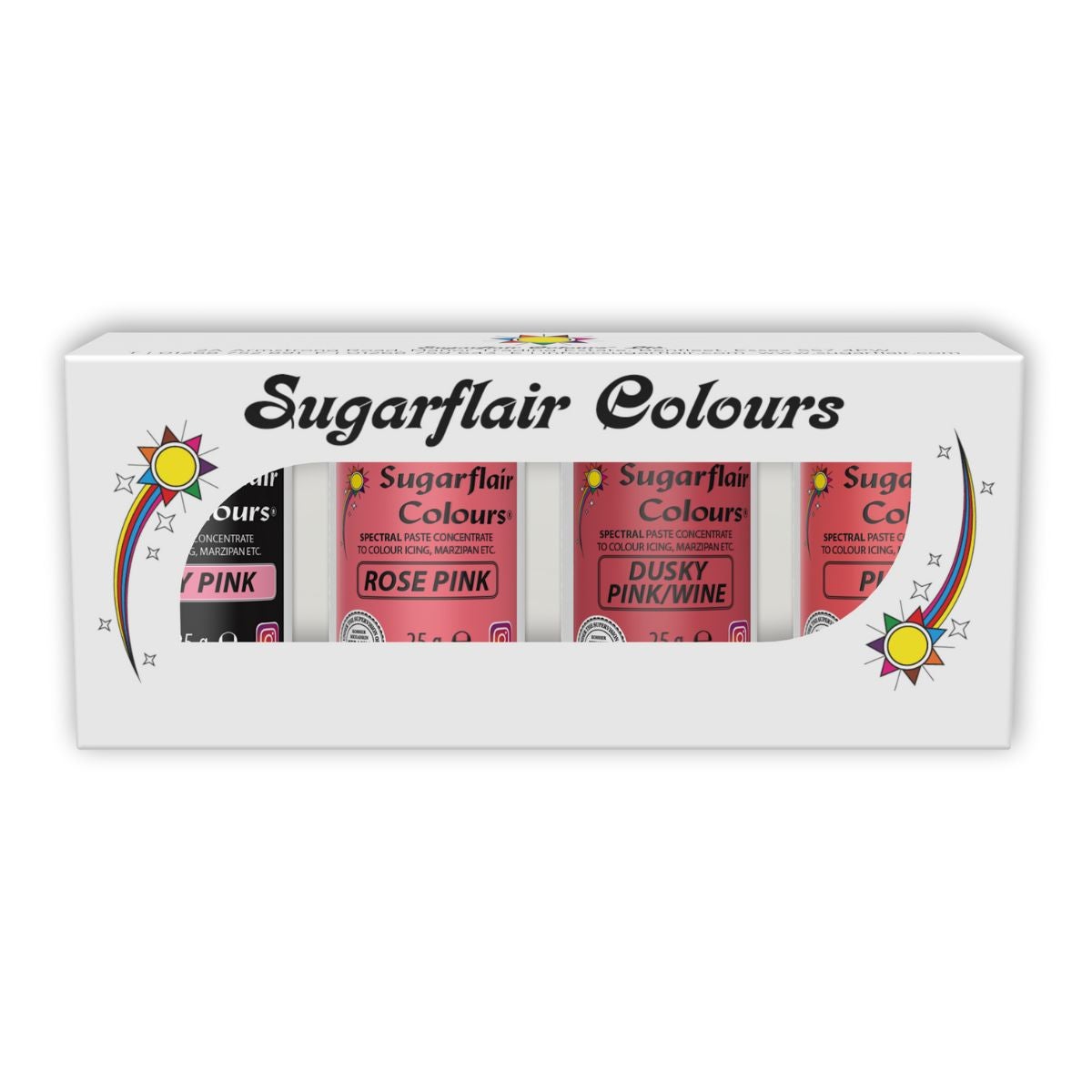 Sugarflair Paste Colour Pink Set/4