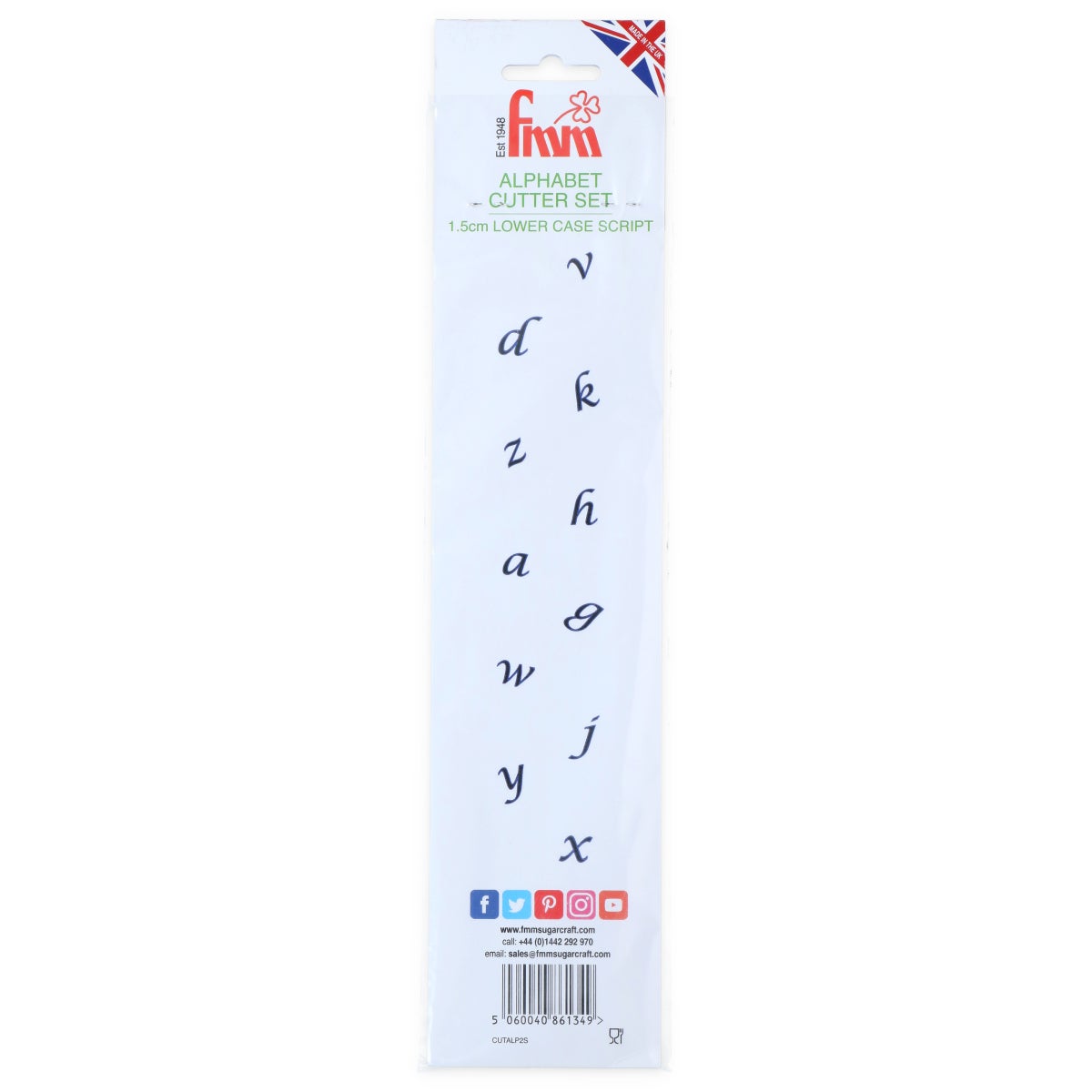 FMM Tappit Cutter Alphabet Lower Case Script