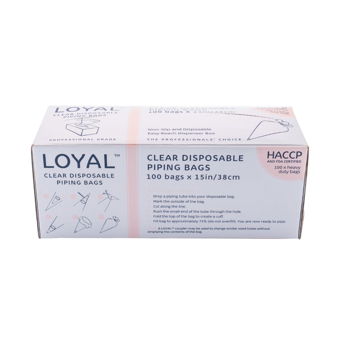 LOYAL Disposable Piping Bags Clear 38cm pk/100