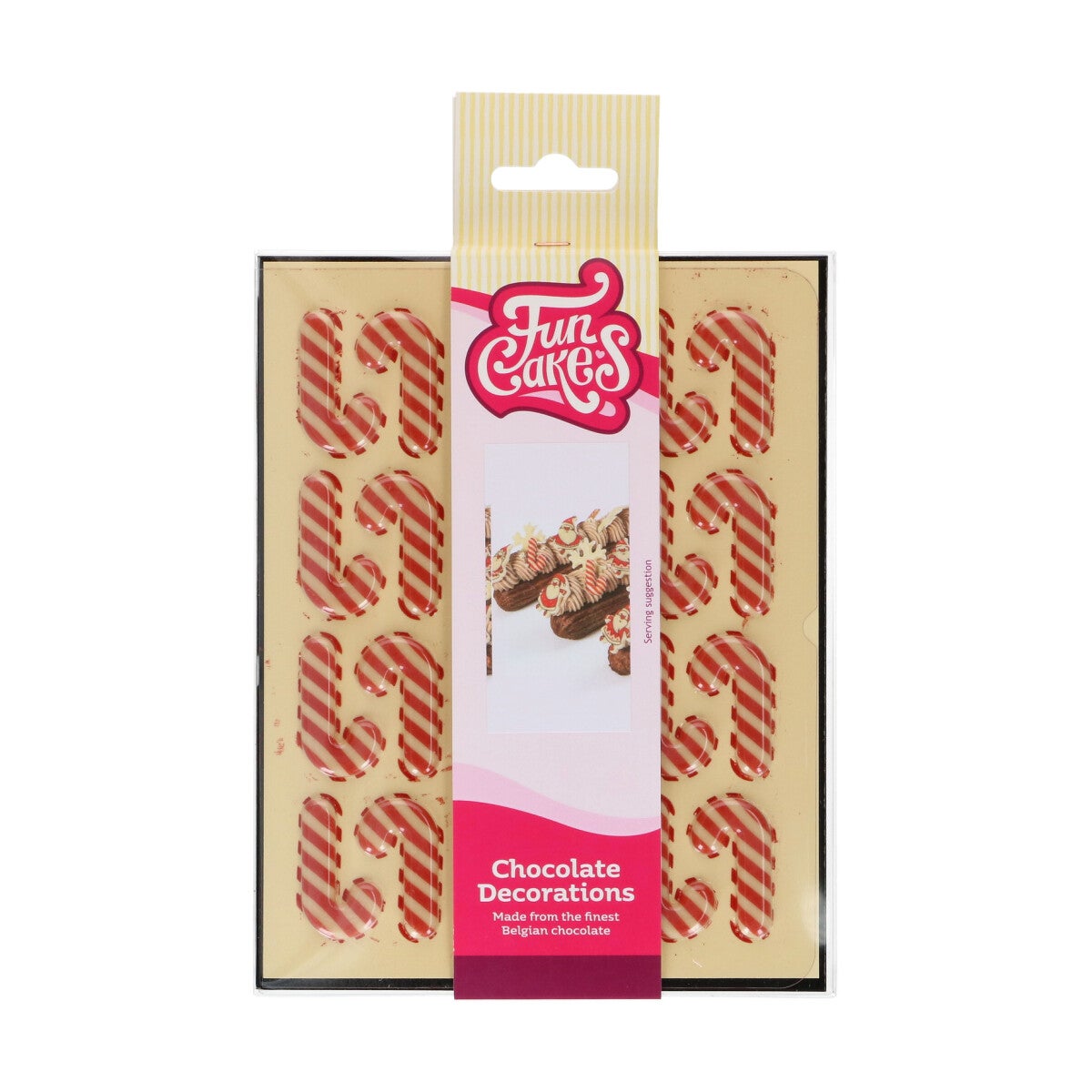 FunCakes Chocolate Decorations Candy Cane set/24