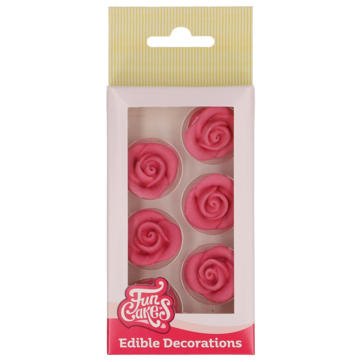 FunCakes Sugar Paste Decorations Roses Pink set/6