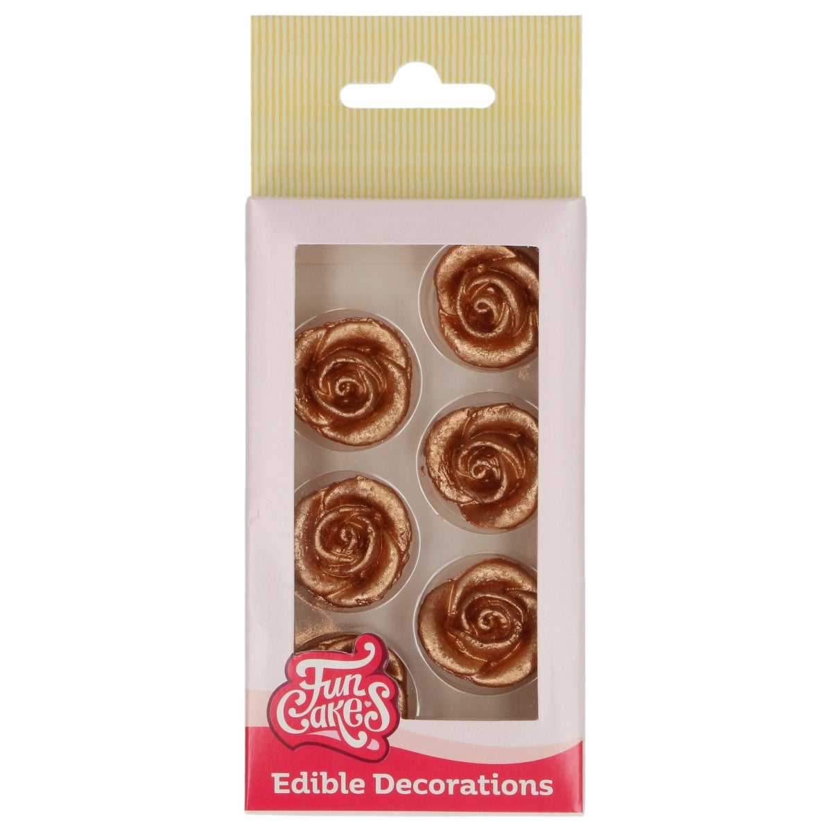 FunCakes Sugar Paste Decorations Roses Bronze sold Set/6