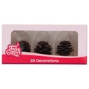 FunCakes Chocolate Decorations 3D Pine Cones pk/3