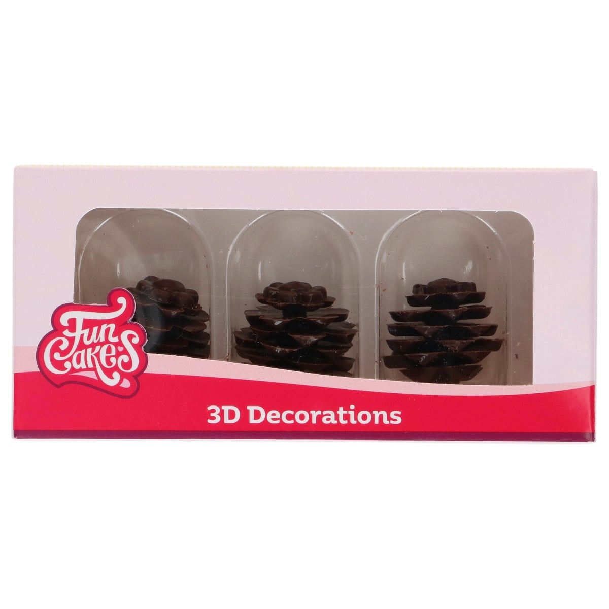 FunCakes Chocolate Decorations 3D Pine Cones pk/3