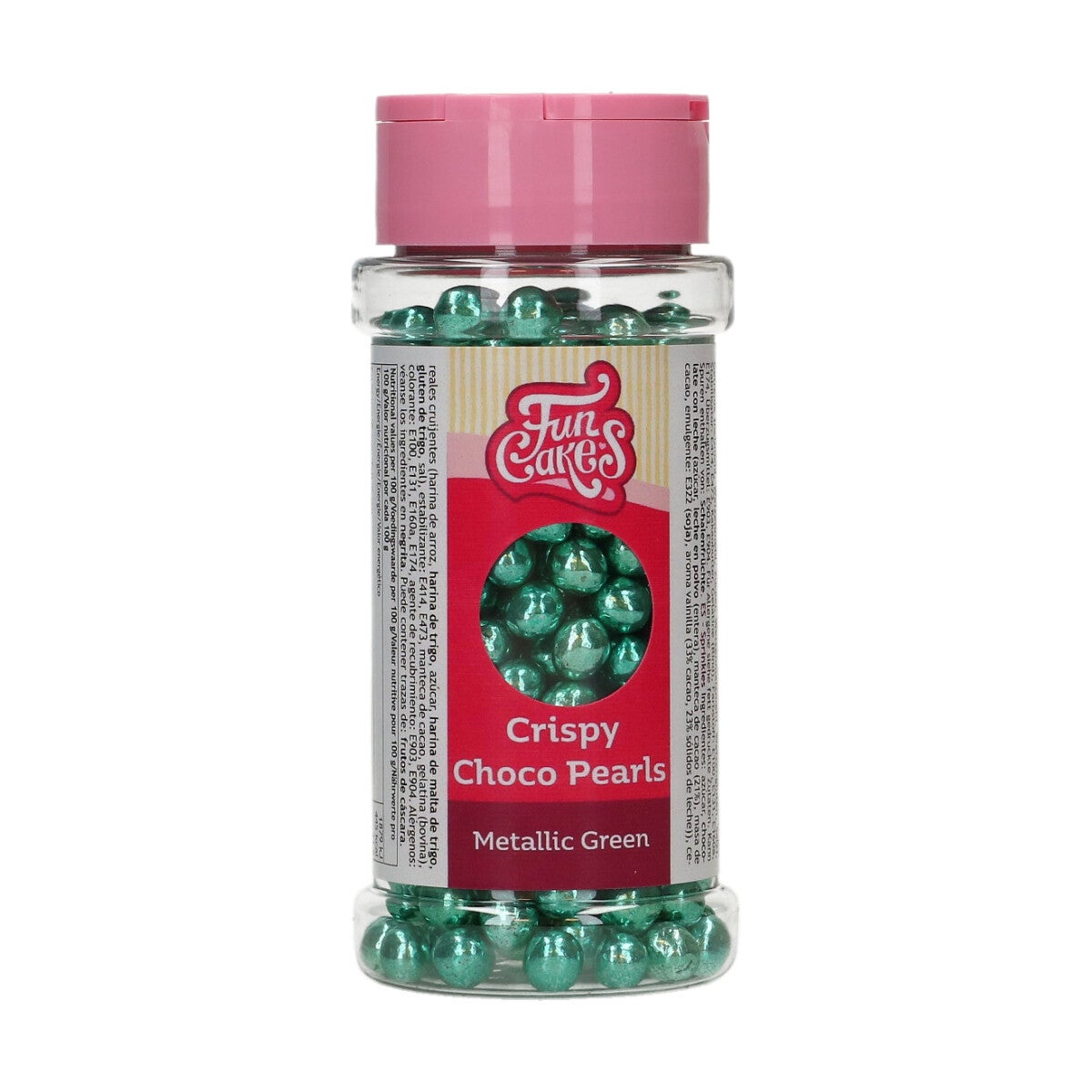 FunCakes Crispy Choco Pearls Metallic Green 60g BBD Discount