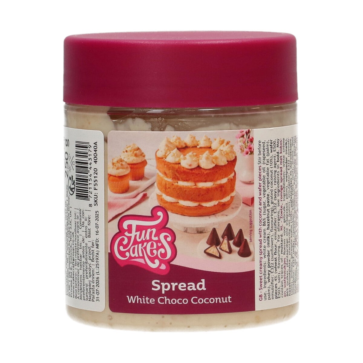 FunCakes Spread Crunchy White Choco Coconut 250g