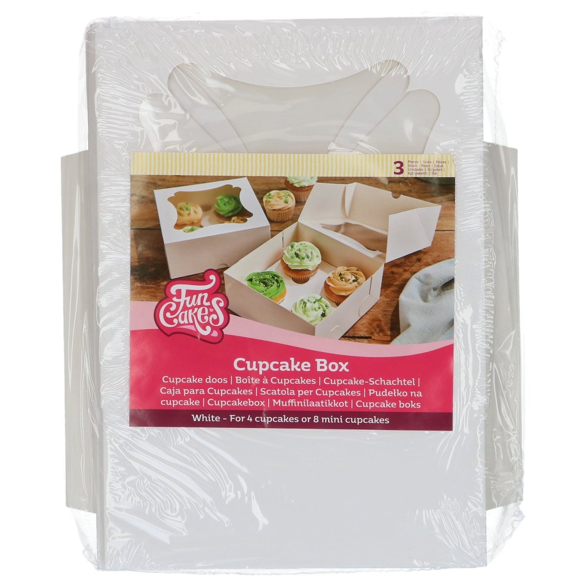 FunCakes Cupcake Box White 4 pk/3
