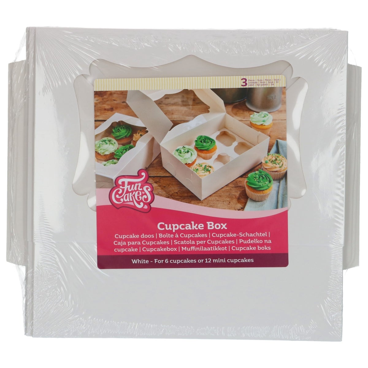 FunCakes Cupcake Box White 6 pk/3
