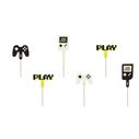 PartyDeco Cupcake Toppers - Gamer 6-10.5cm pk/6