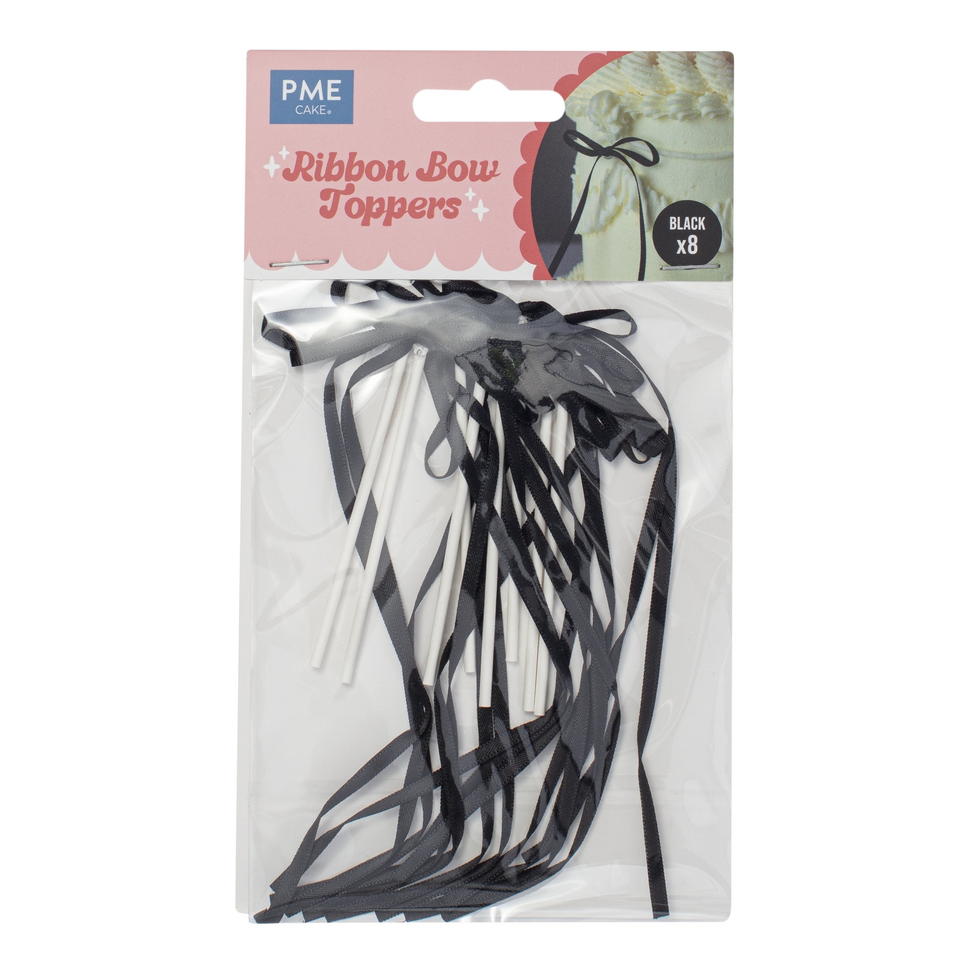 PME Ribbon Bow Toppers Black pk/8