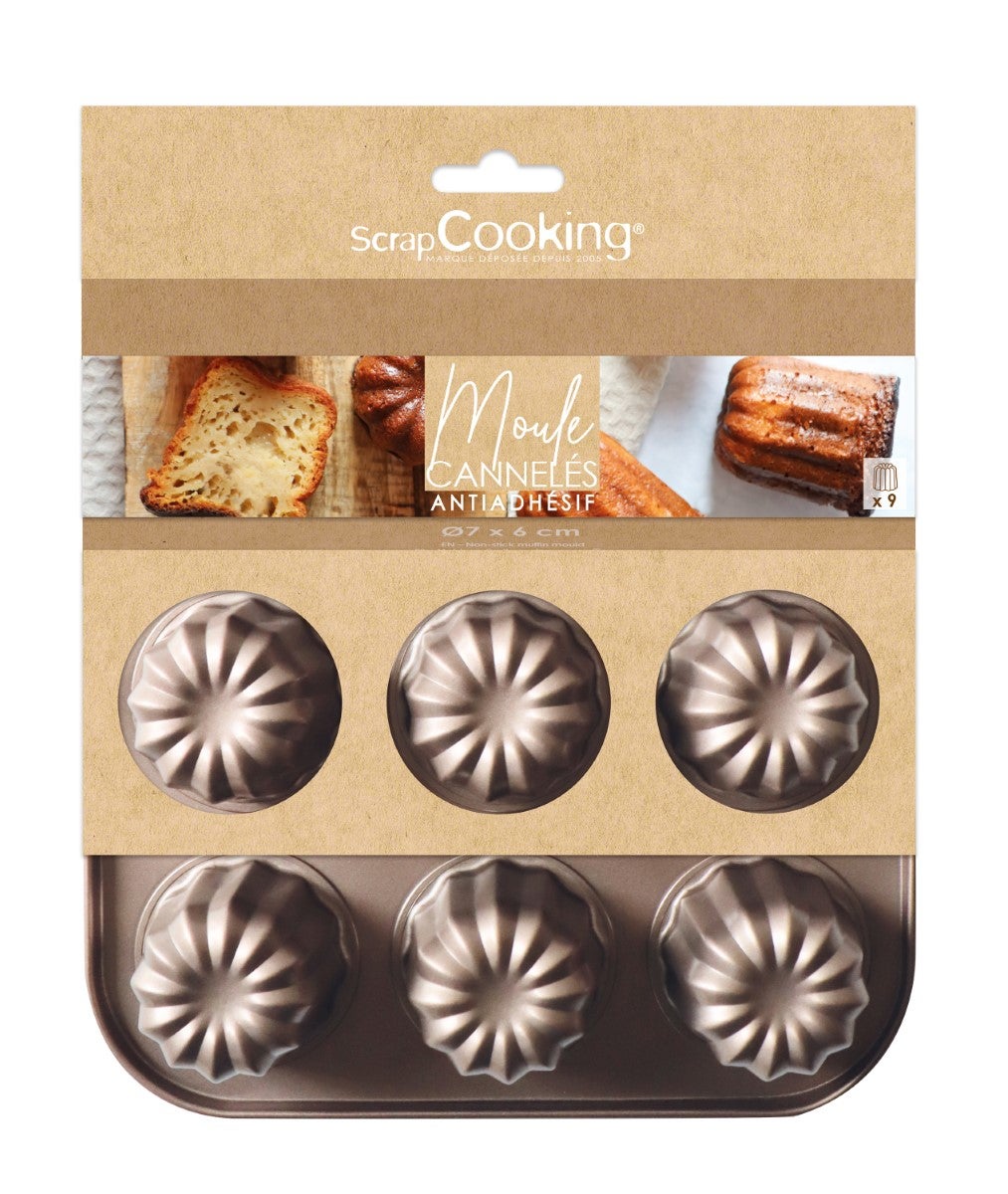 Scrapcooking Non-Stick Canelé Mould -  9 Cavity