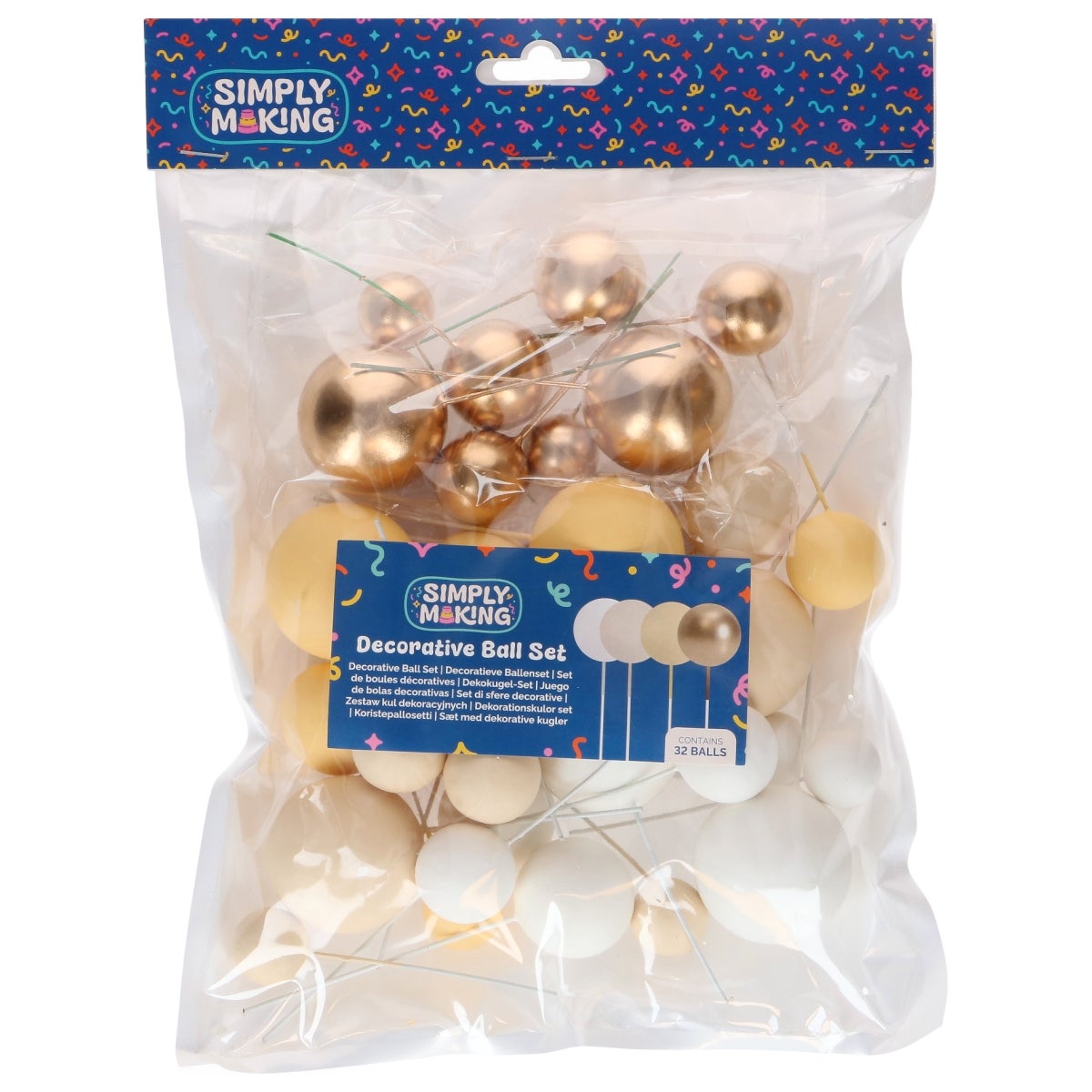 Simply Making Decorative Ball Set Lemon Ombre & Gold pk/32