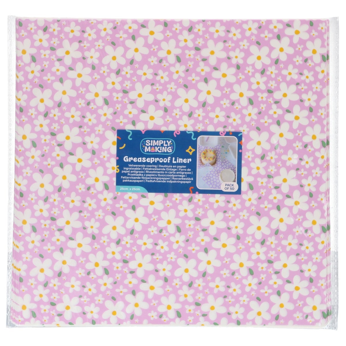 Simply Making Bento Box Liner Spring Flowers 25x25 cm pk/50