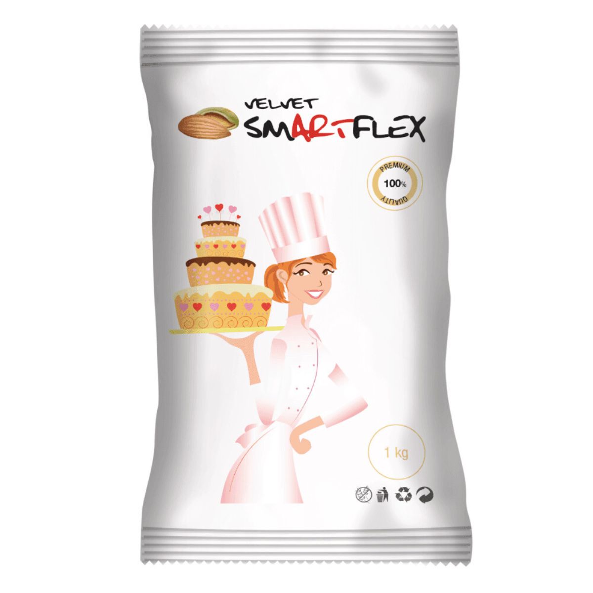 SmartFlex Sugar Paste White Velvet Almond Flavour 1kg