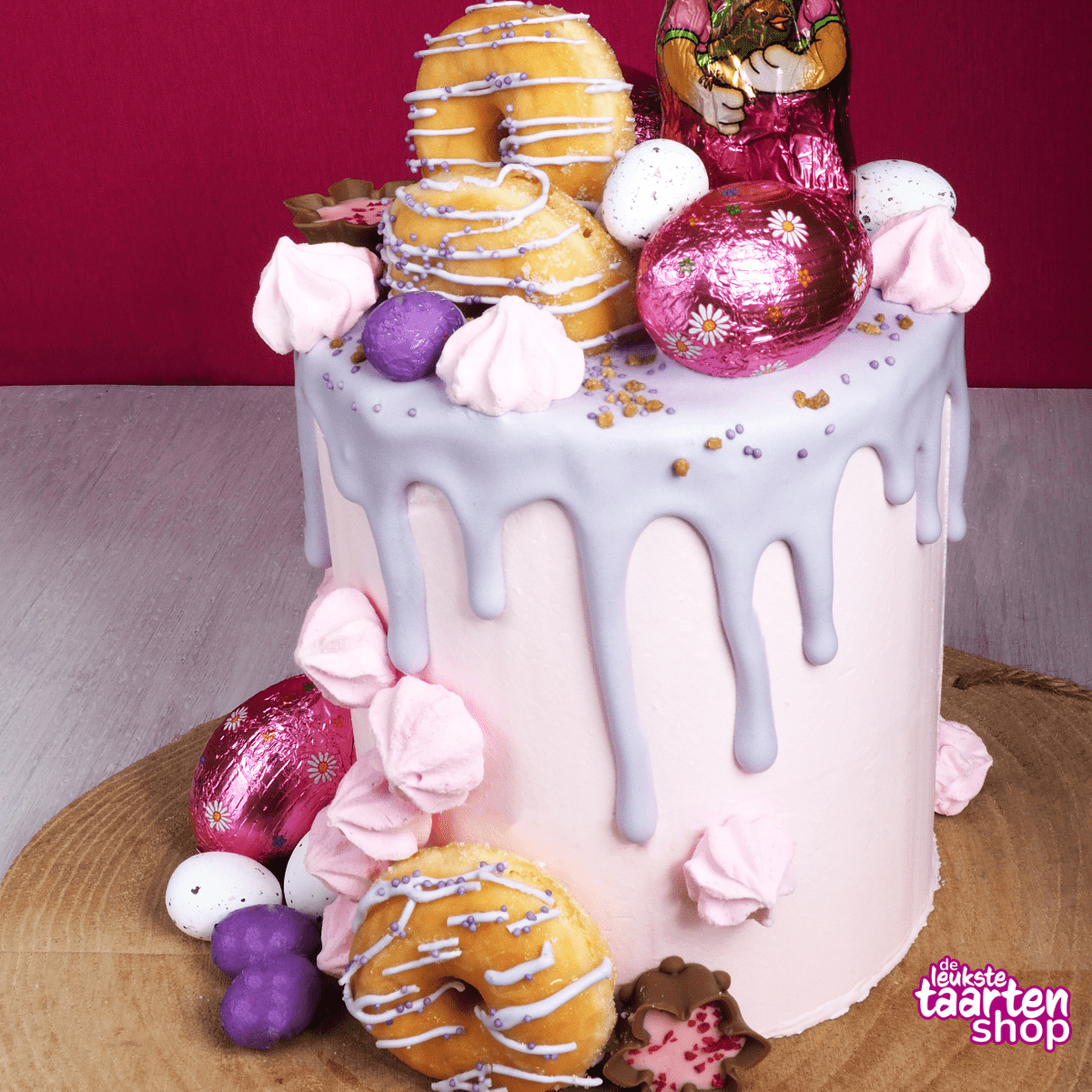 Pastel coloured Easter drip cake