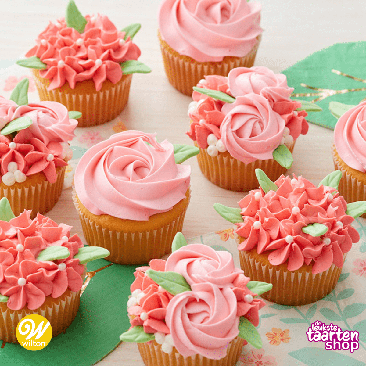 Pink Flower Cupcakes