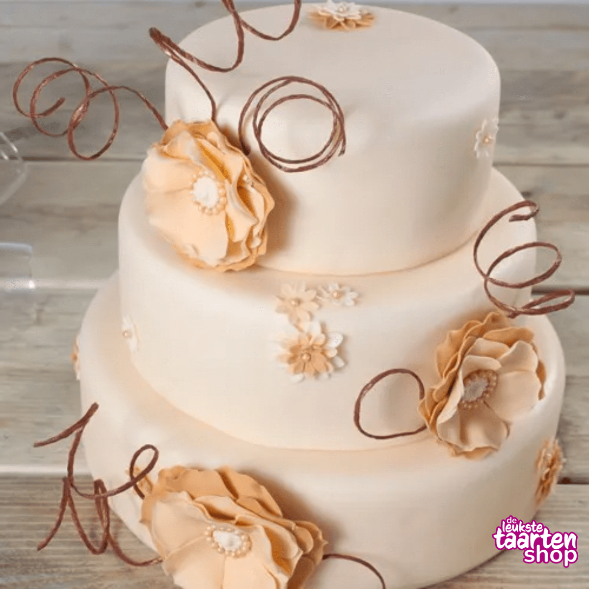 Champagne Coloured Wedding Cake