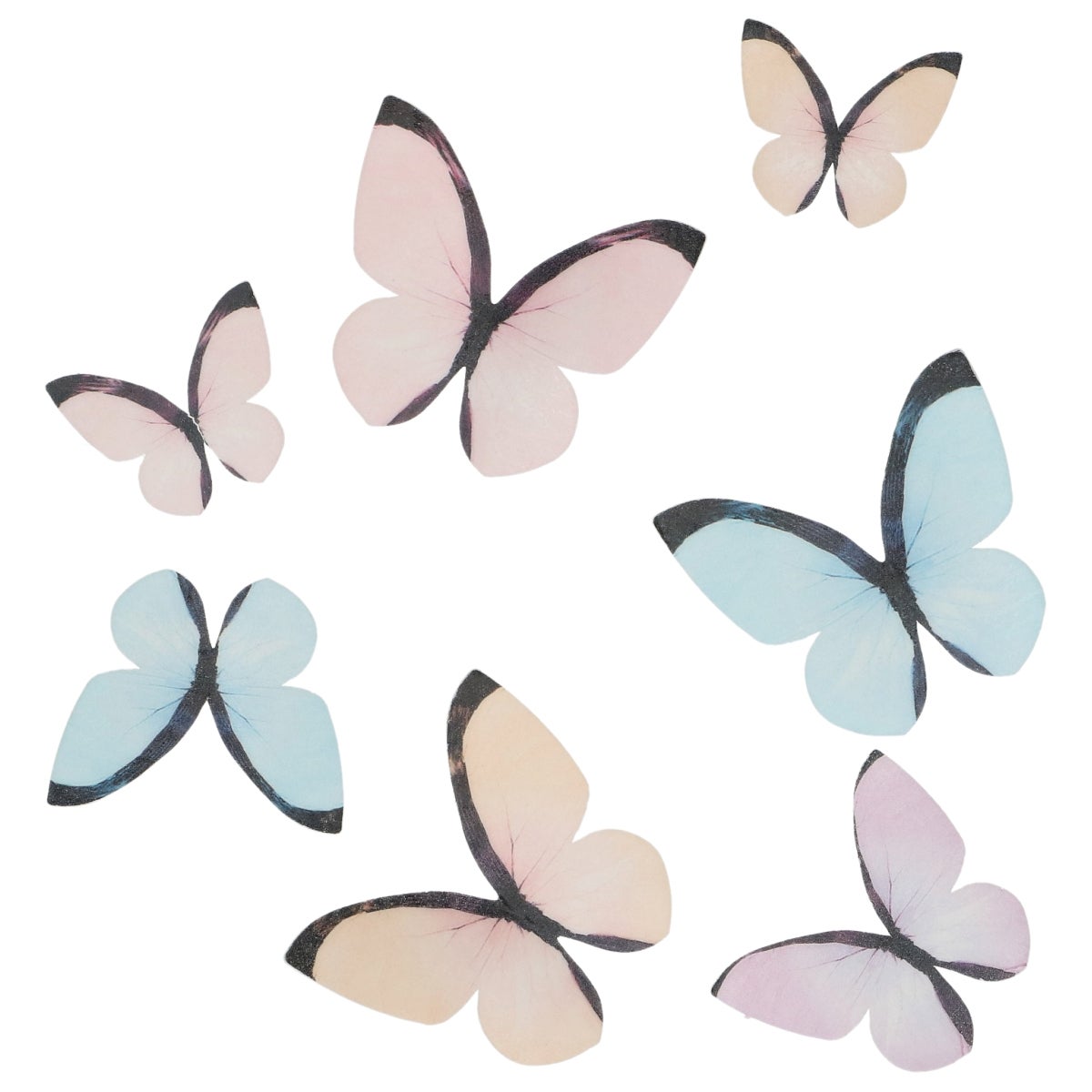 Wilton Edible Wafer Decorations Butterflies Pastel set/8 