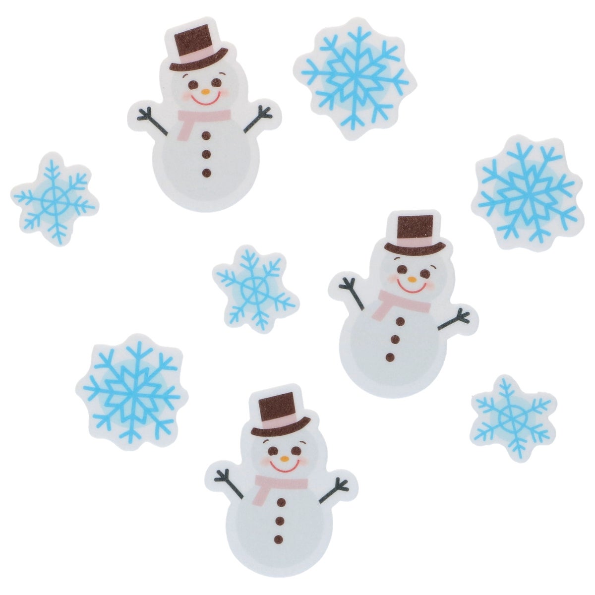 Wilton Edible Wafer Decorations Snowmen & Snowflakes set/9