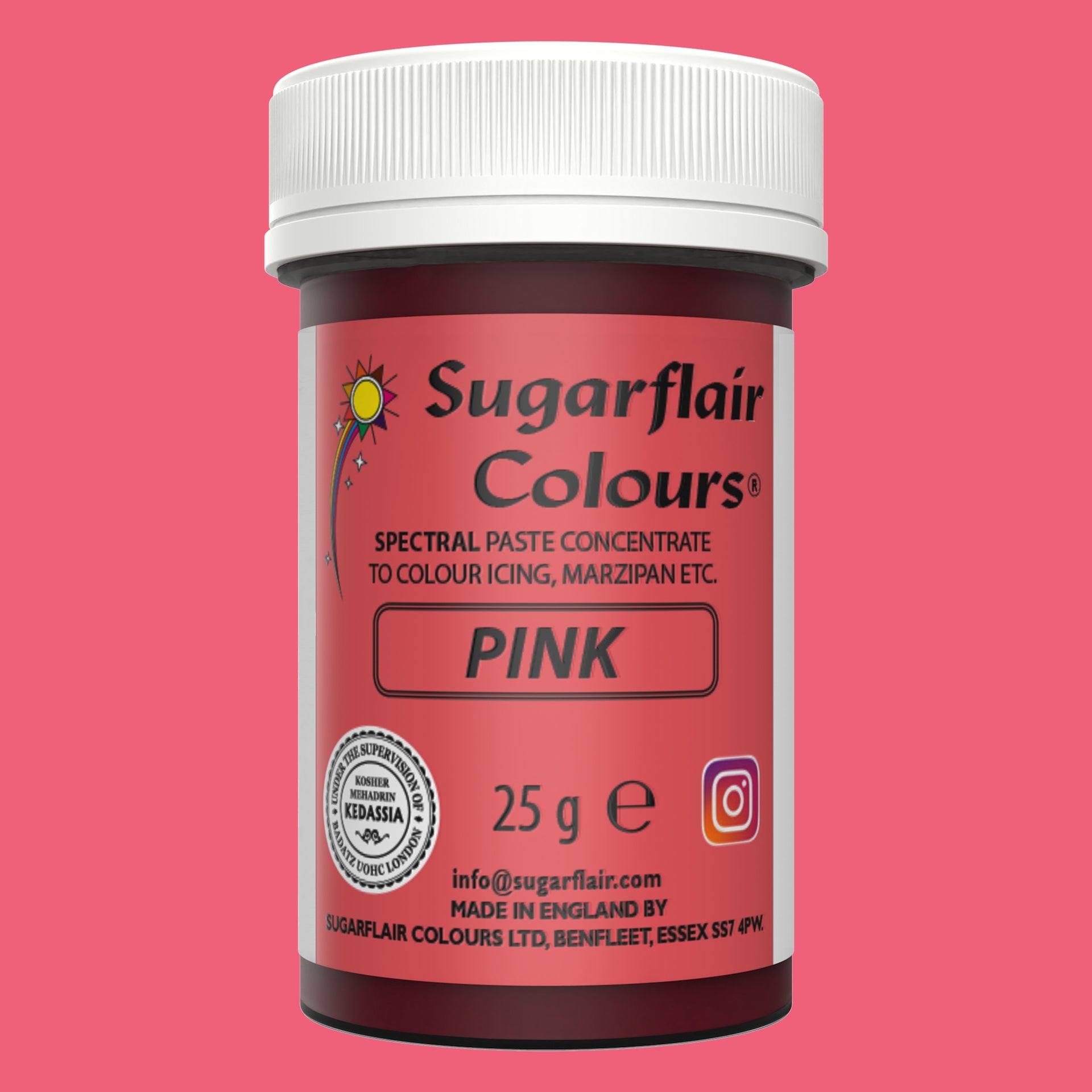 Sugarflair Paste Colour Pink 25g