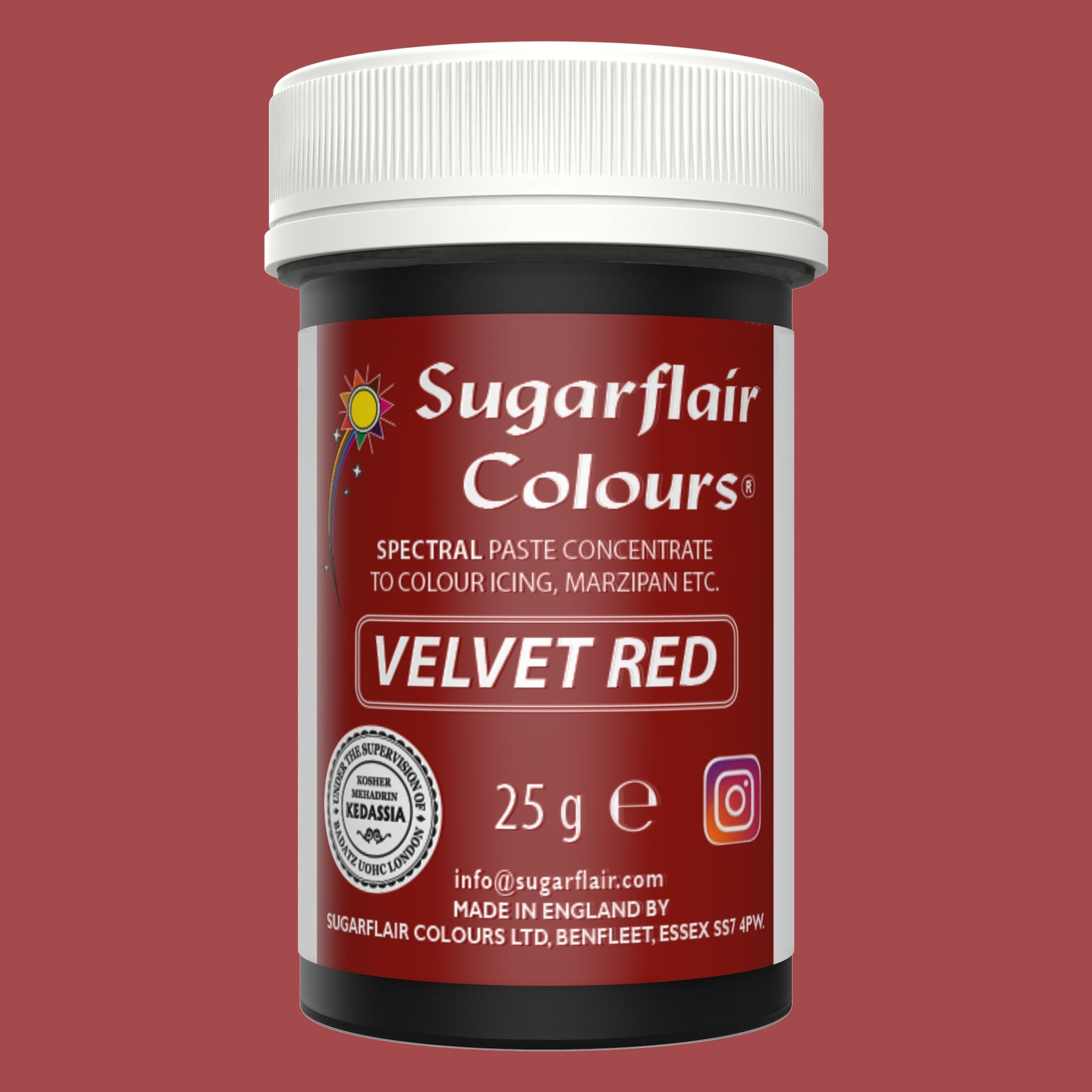 Sugarflair Paste Colour Velvet Red 25g