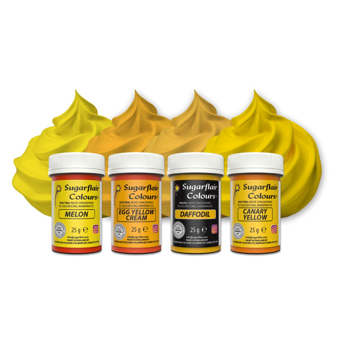 Sugarflair Paste Colour Mixed Yellow set/4
