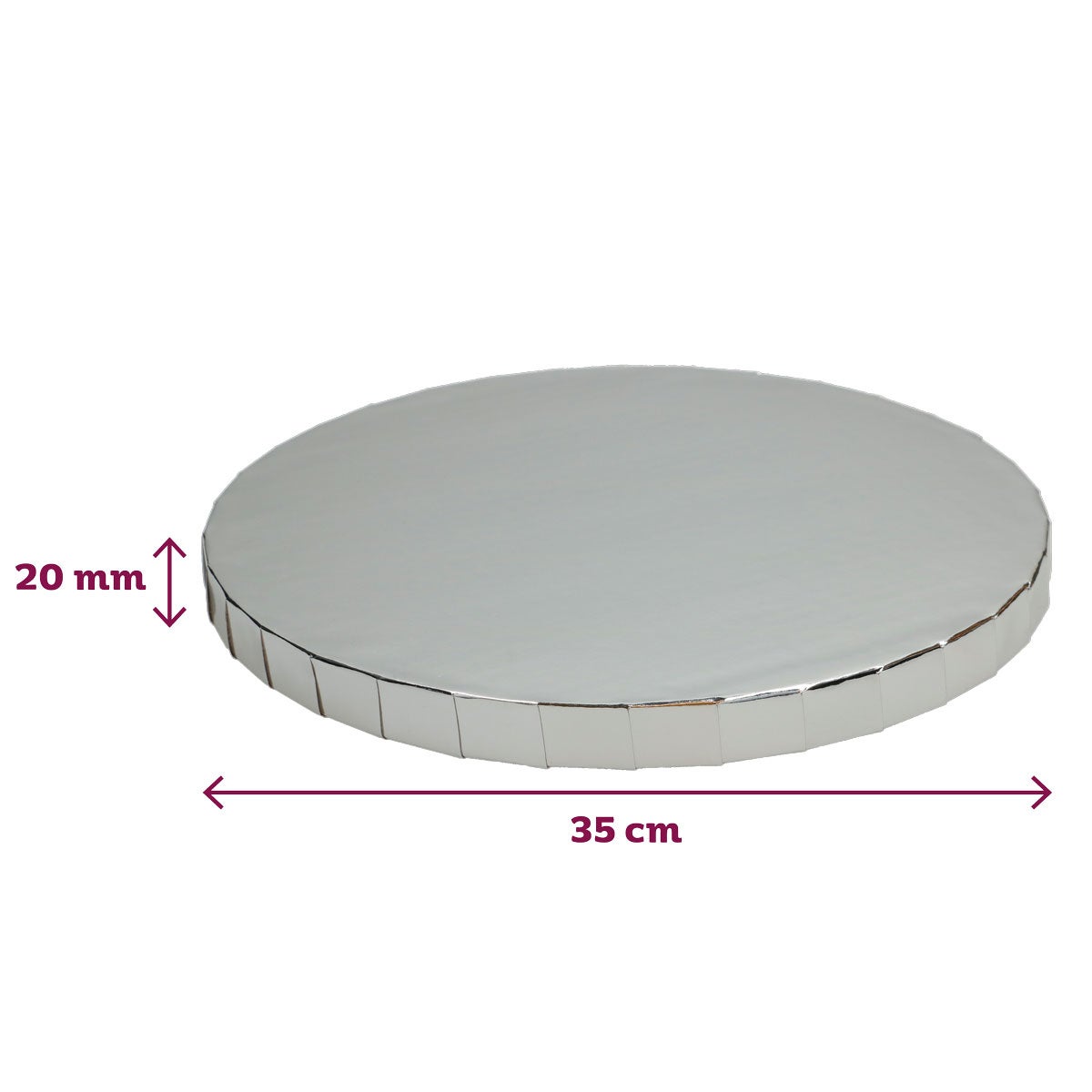 FunCakes Cake Drum Round Ø35cm Silver 20mm