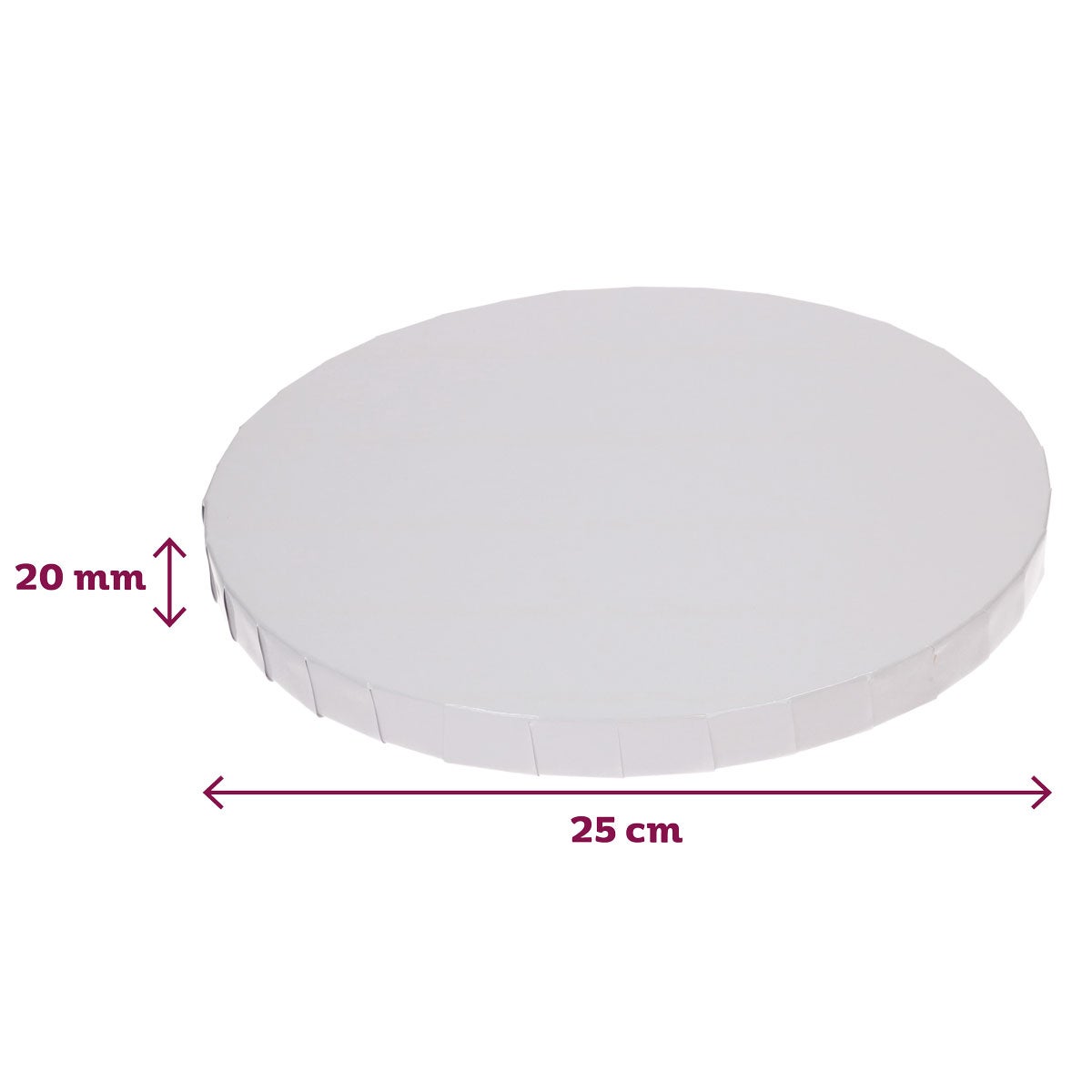 FunCakes Cake Drum Round Ø25cm White 20mm