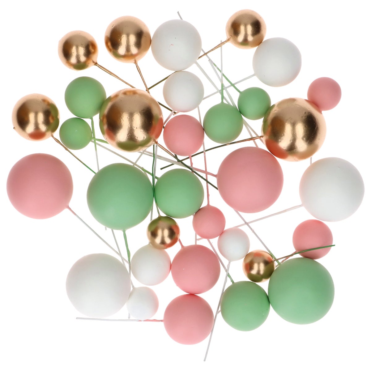 Simply Making Decorative Ball Set Pastel Pink Green & Gold pk/32