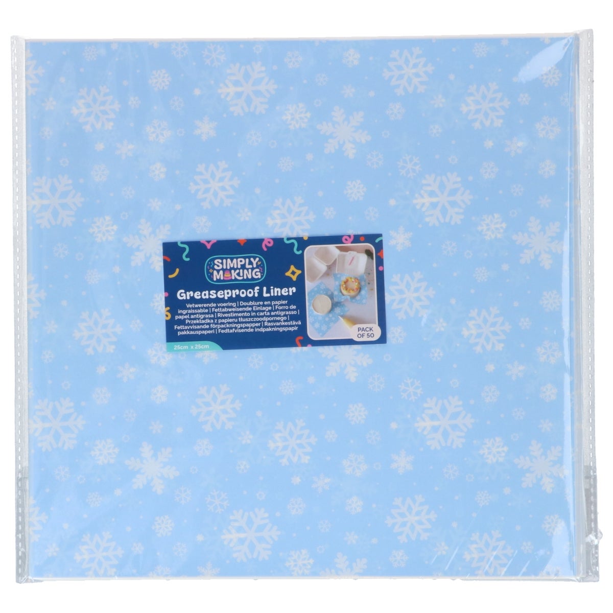 Simply Making Bento Box Liner Snowflake 25 x 25 cm pk/50