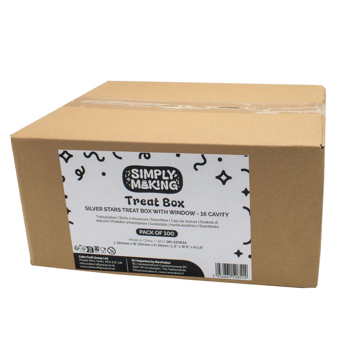 Simply Making Treat Box and Inserts Silver Stars 16 Cavities pk/100
