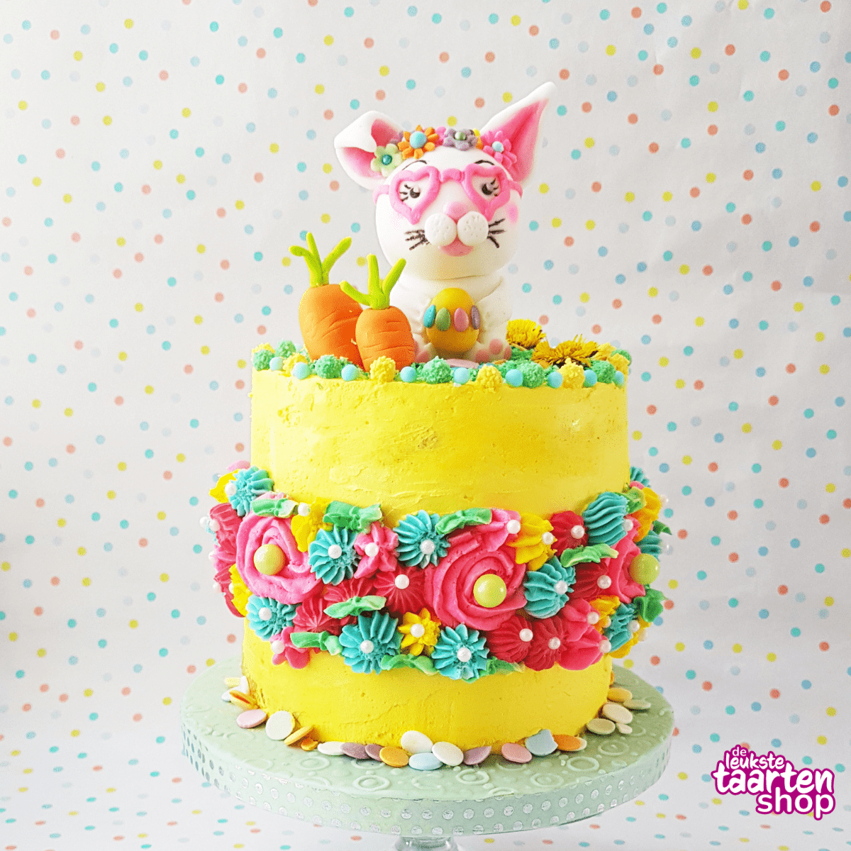 Hippie Easter bunny cake