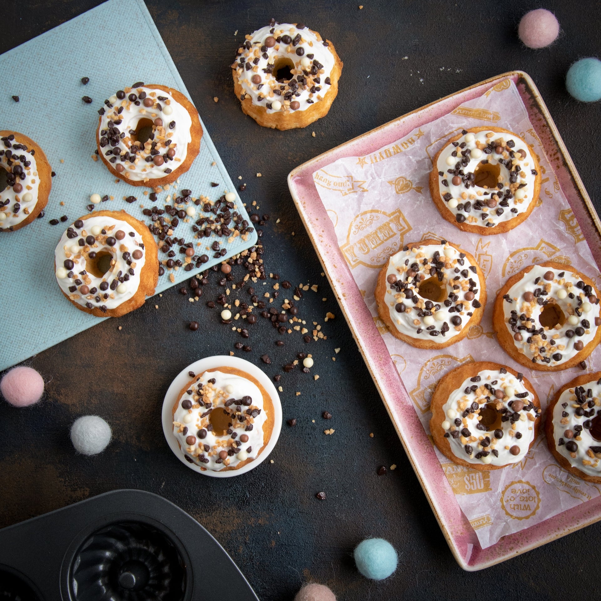 Mini tulbandjes met cream cheese frosting