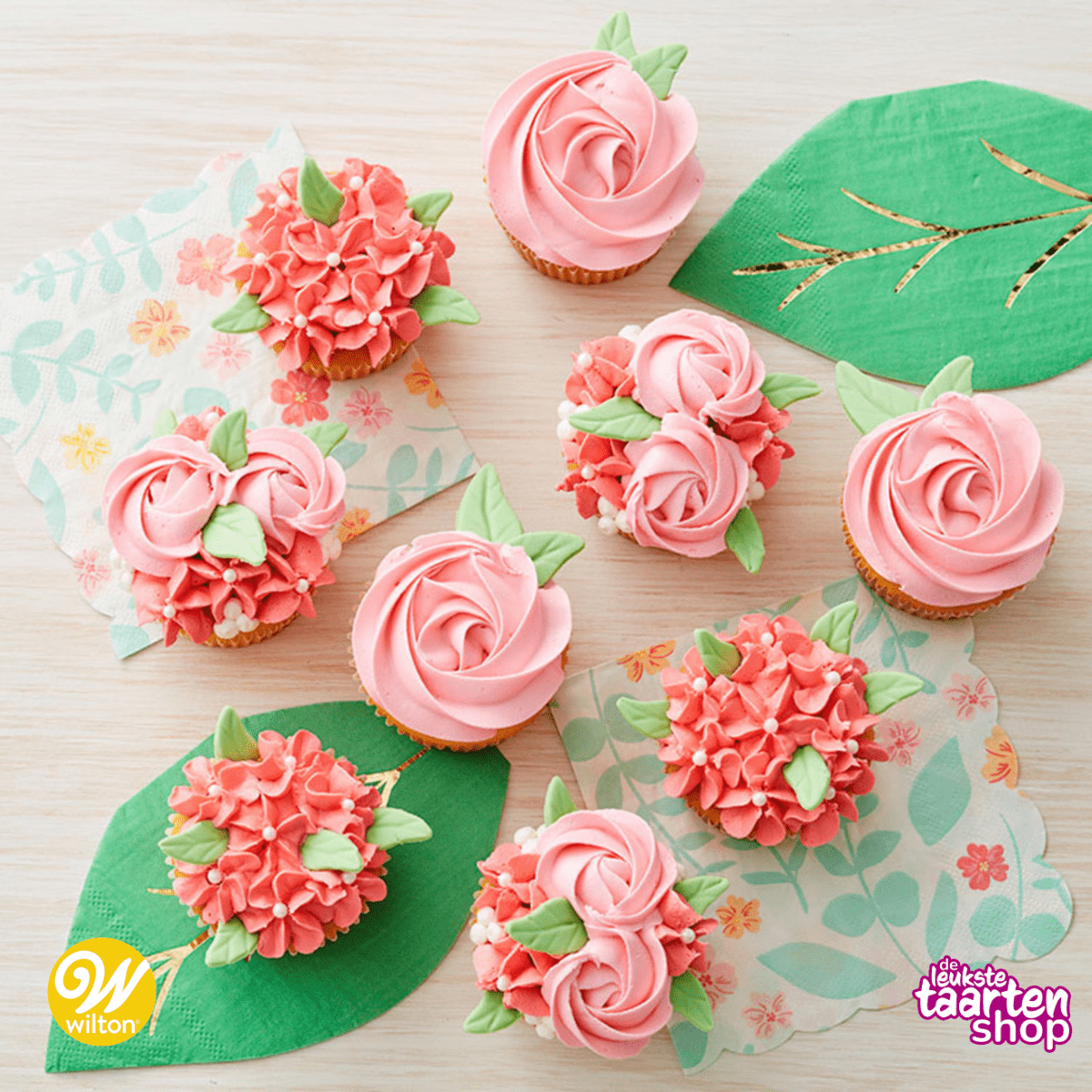 Pink Flower Cupcakes