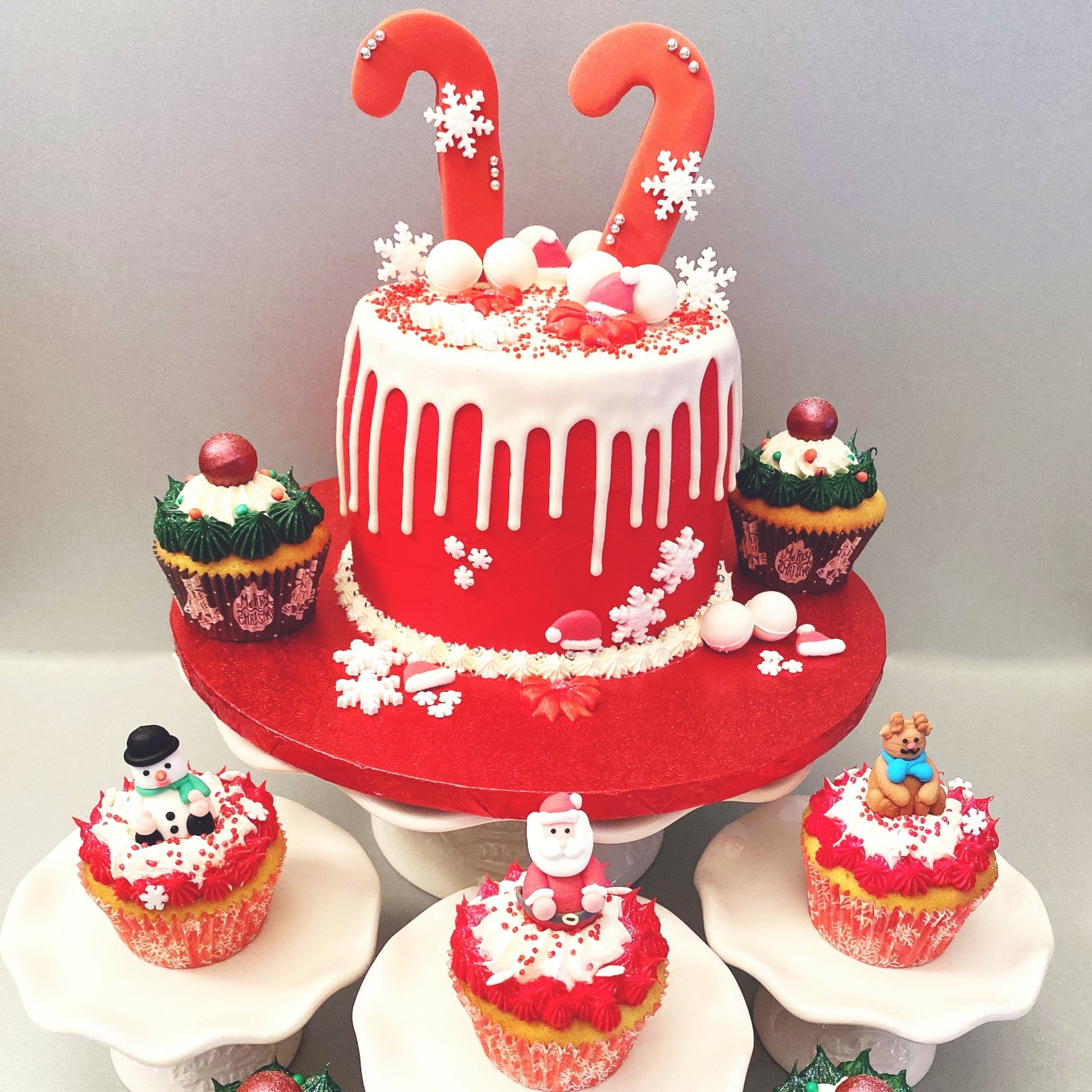 Kerst Cupcakes en Dripcake