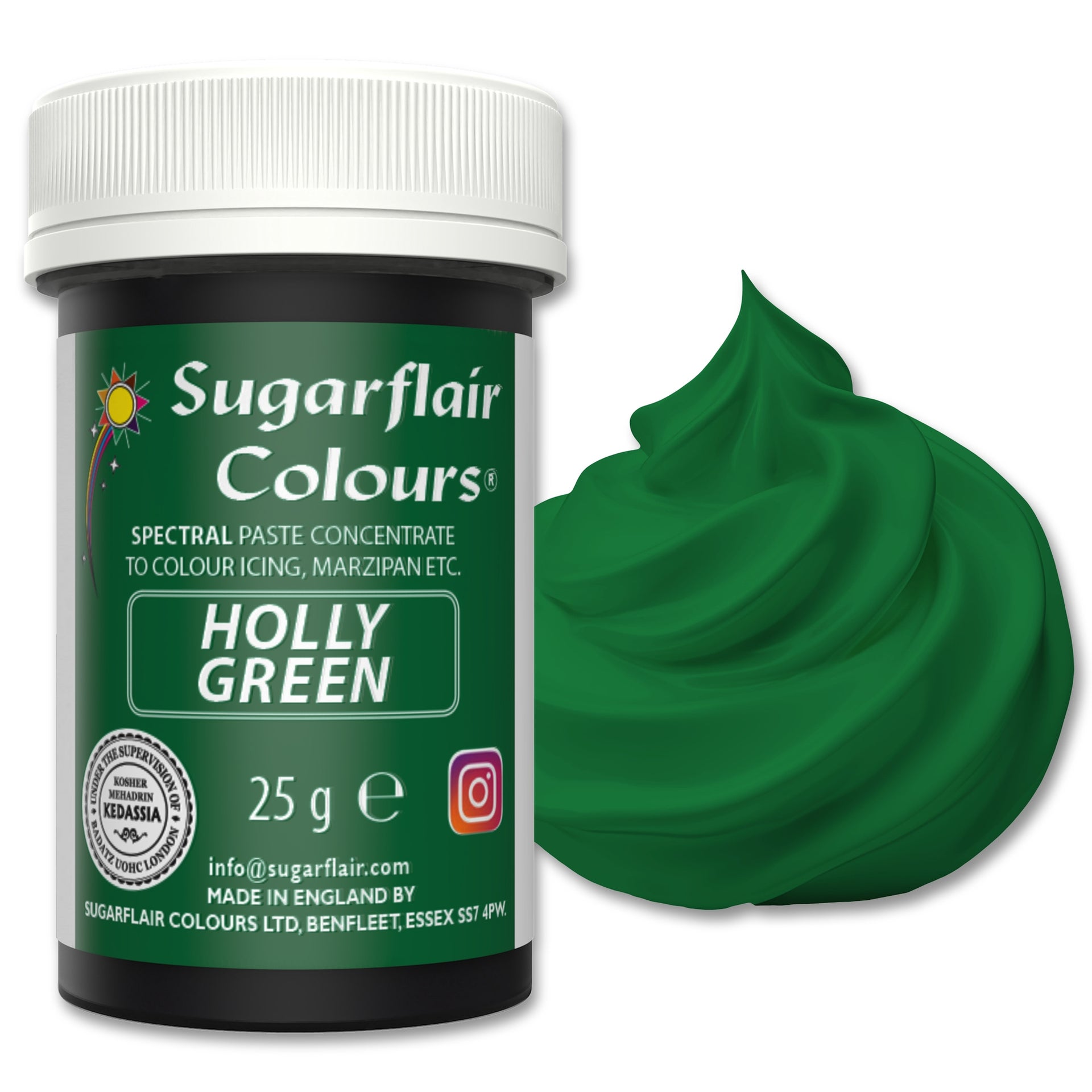 Sugarflair Paste Colour Holly Green 25g