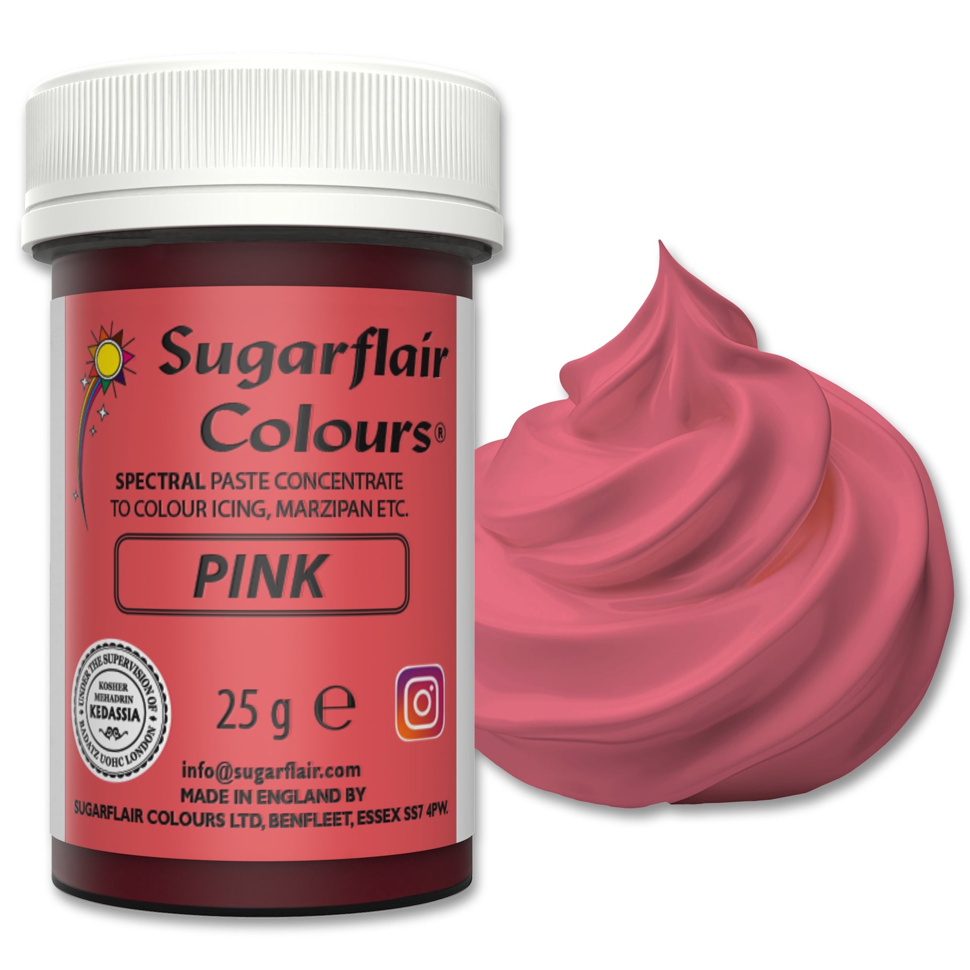 Sugarflair Paste Colour Pink 25g