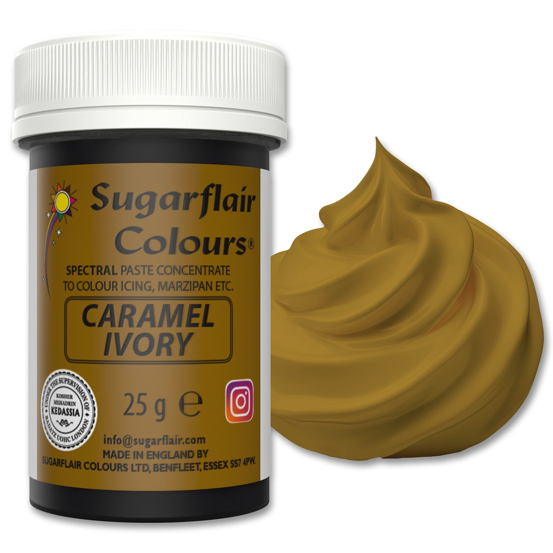 Sugarflair Paste Colour Caramel/Ivory 25g