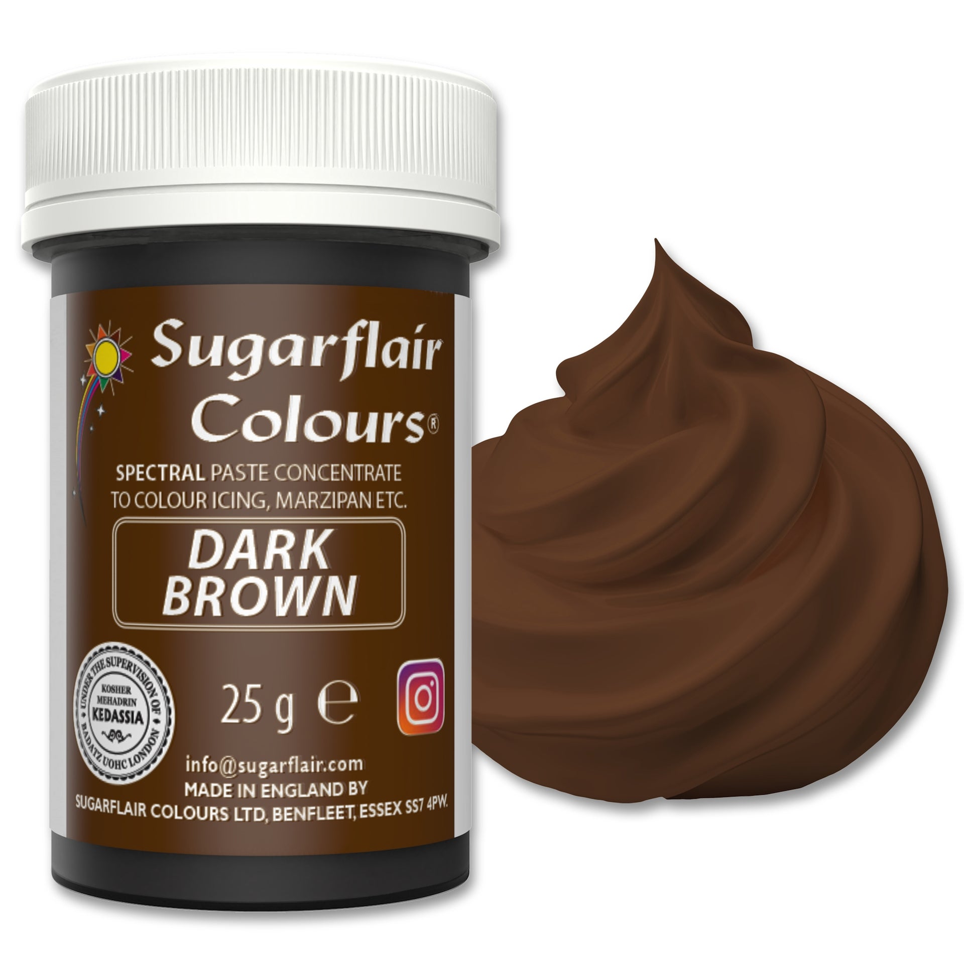 Sugarflair Paste Colour Dark Brown 25g