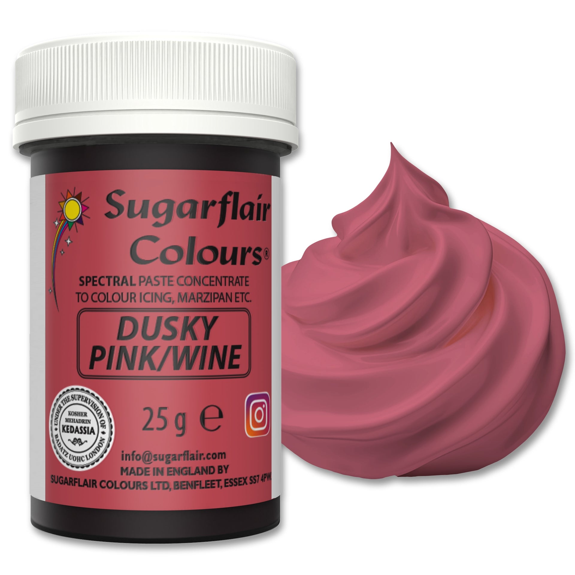 Sugarflair Paste Colour Dusky Pink/Wine 25g