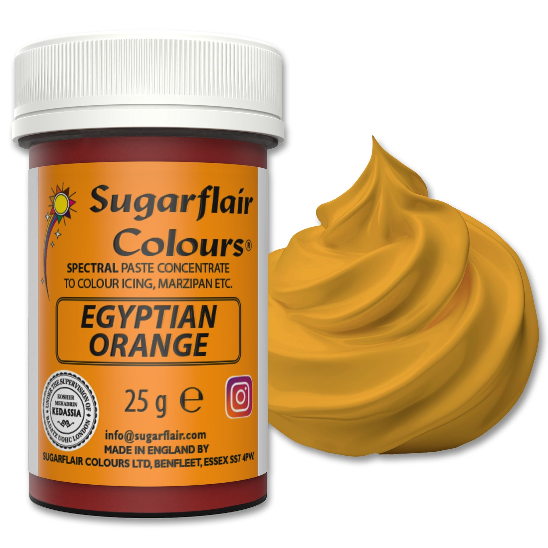 Sugarflair Paste Colour Egyptian Orange 25g