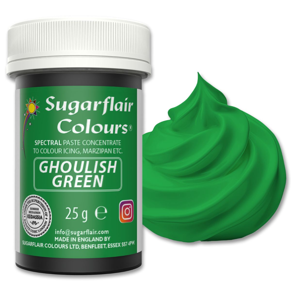 Sugarflair Paste Colour Ghoulish Green 25g