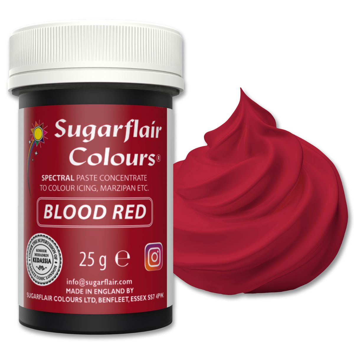 Sugarflair Paste Colour Blood Red 25g