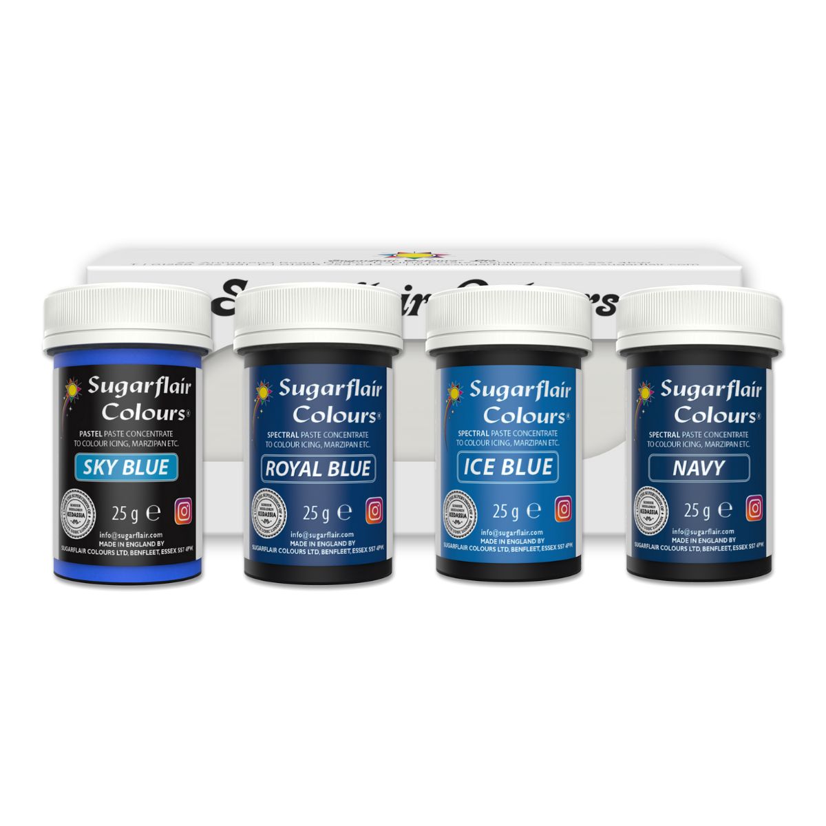 Sugarflair Paste Colour Mixed Blue set/4
