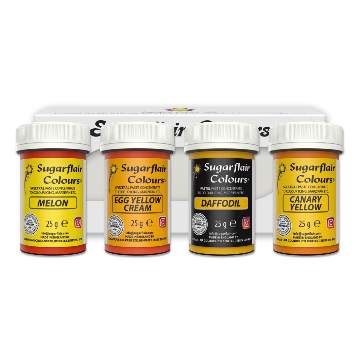 Sugarflair Paste Colour Mixed Yellow set/4